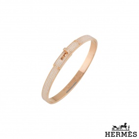 Hermes Rose Gold Diamond Kelly Bangle H109500B 00SH
